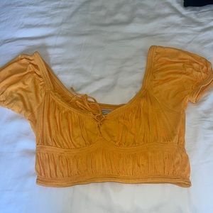 Orange Short Sleeve Crop Top